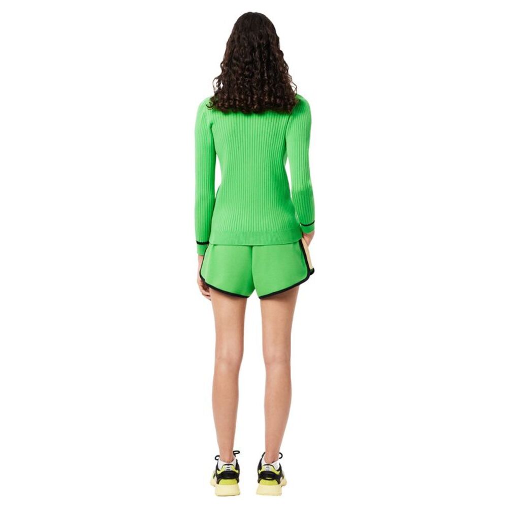 Lacoste Womens/Ladies Pique Contrast Panel Shorts / Green - Picture 2 of 5